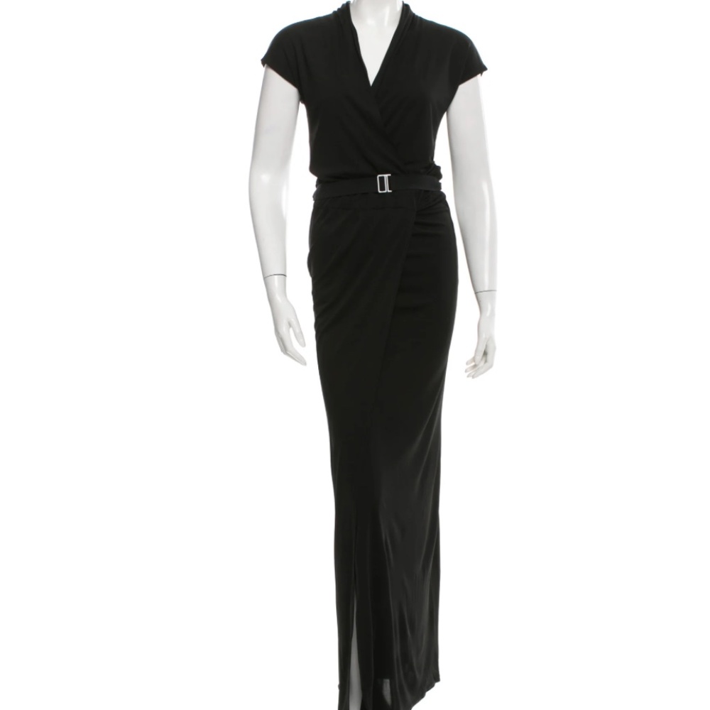 Black Maison Margiela Maison Martin Margiela Belted Surplice Neck Dress SZ XS /0